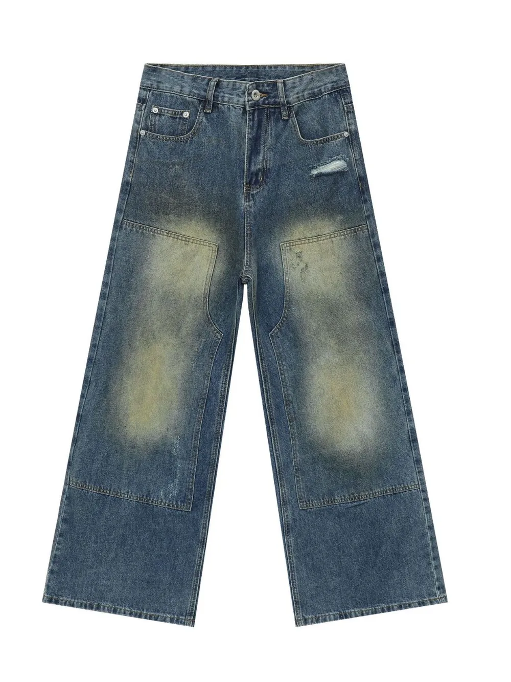 Men's Washed Wide Leg Jeans, image 5