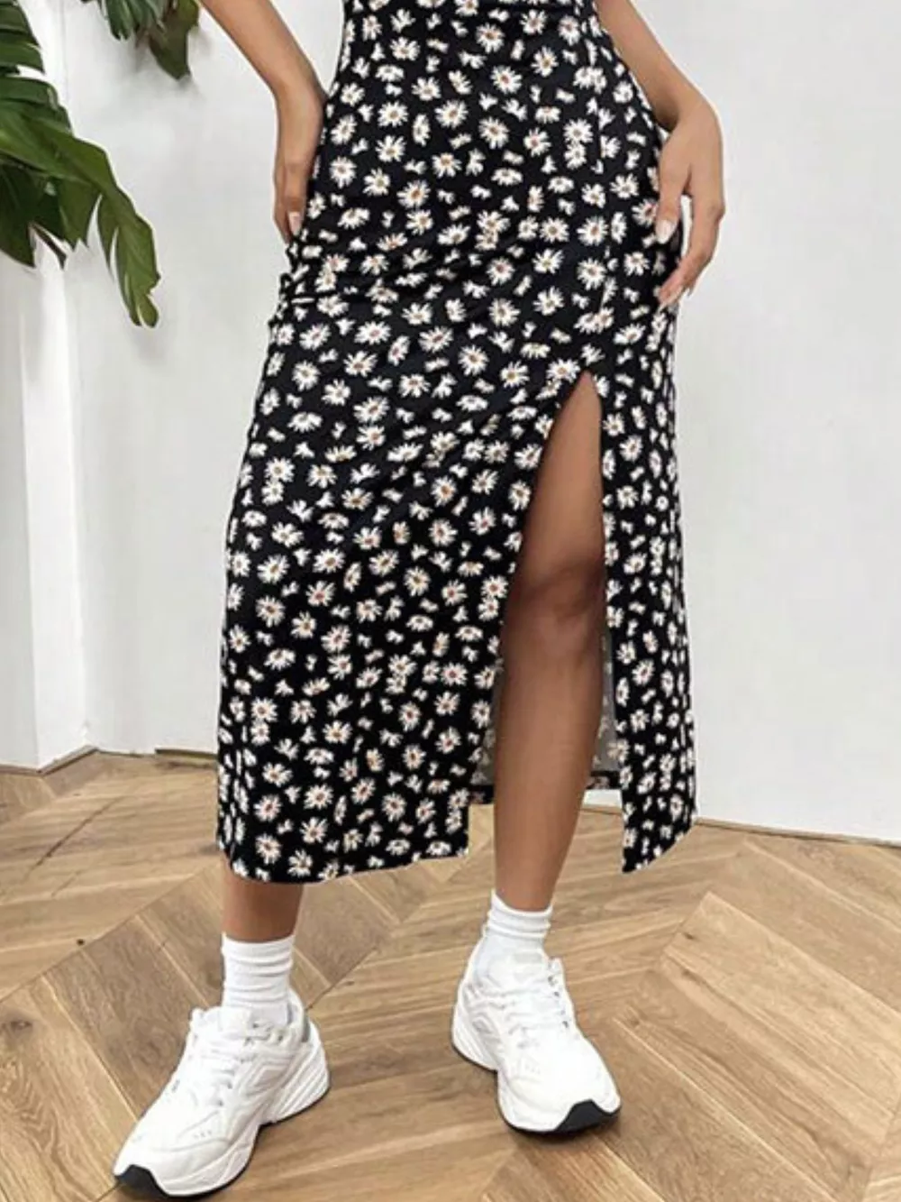 Slit Spaghetti Strap Midi Dress, image 10