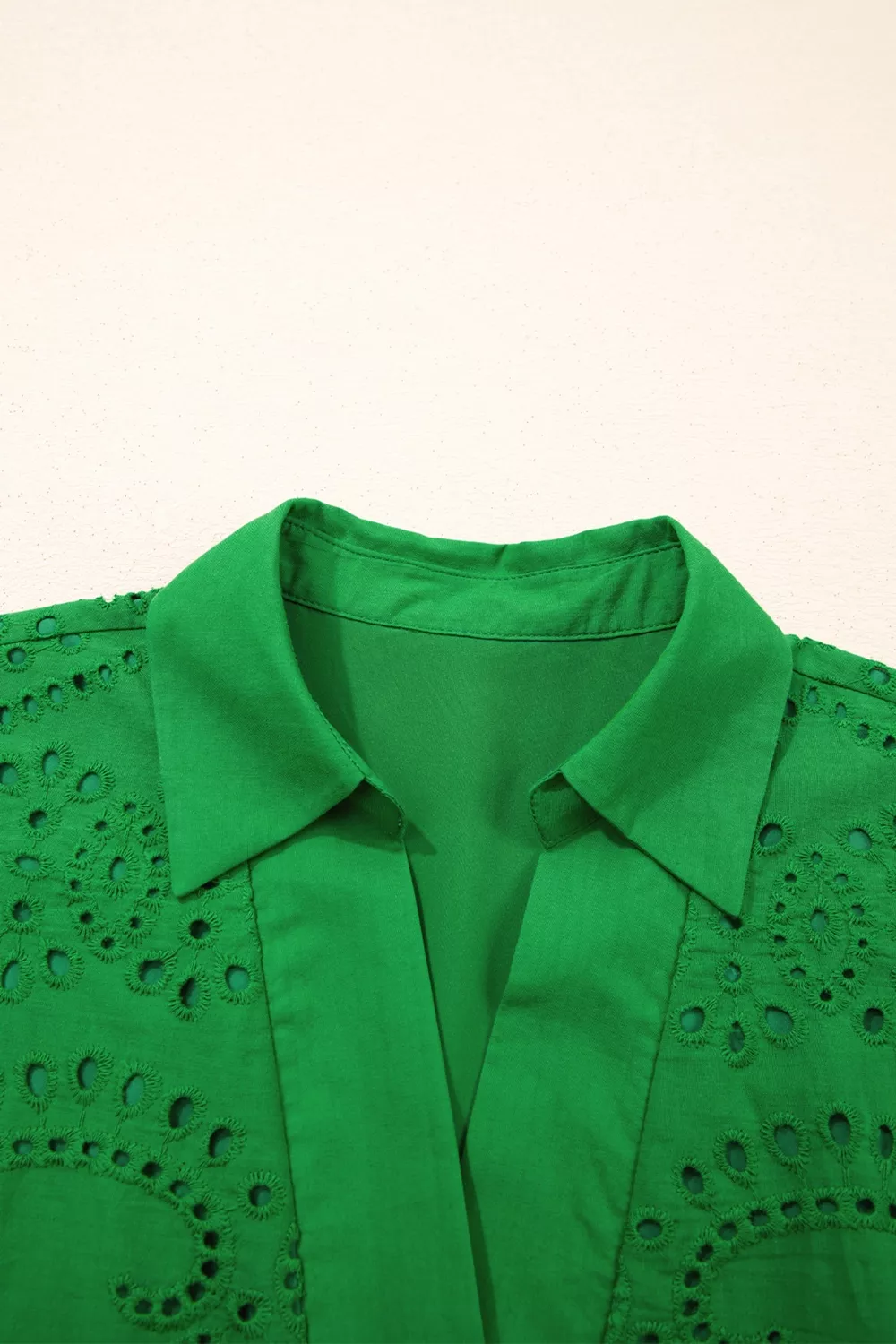 Eyelet Collared Neck Short Sleeve Dress, image 8