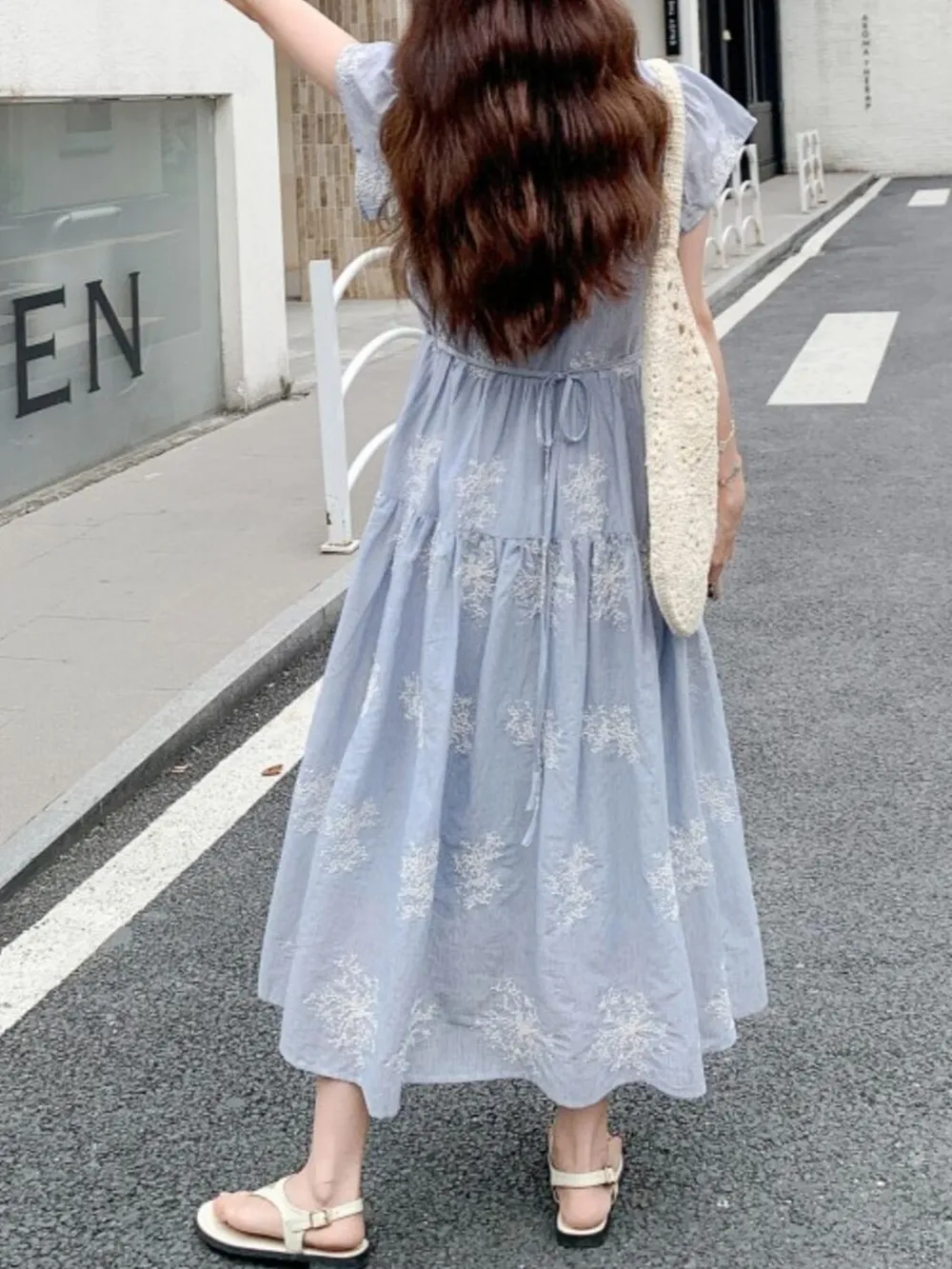 Tiered Cap Sleeve Midi Dress, image 5