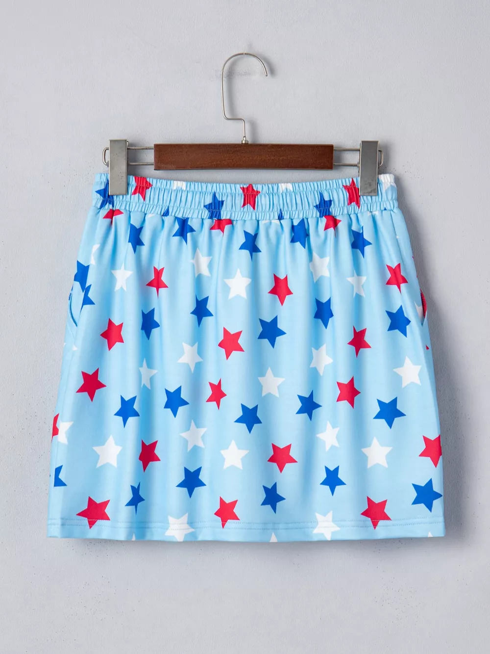 Patriotic Star Printed Beaded Drawstring Mini Skort, image 7