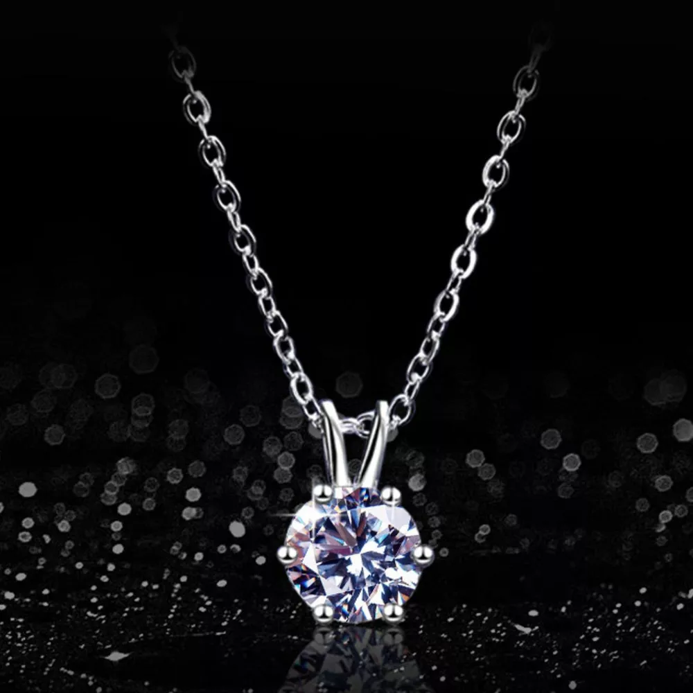 2 Carat Moissanite 925 Sterling Silver Pendant Necklace, image 7