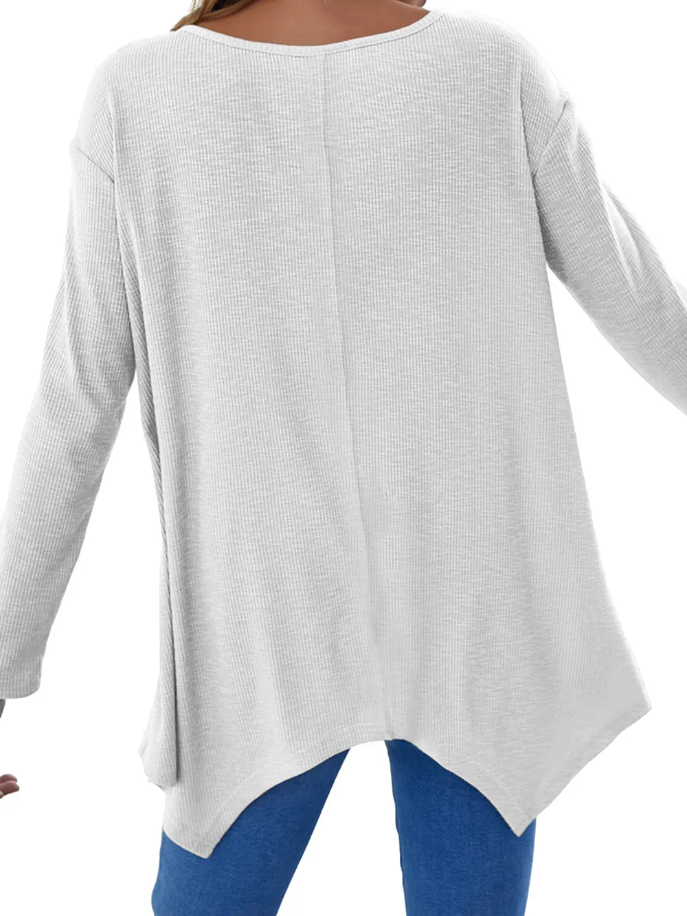 Full Size V-Neck Long Sleeve T-Shirt, image 3
