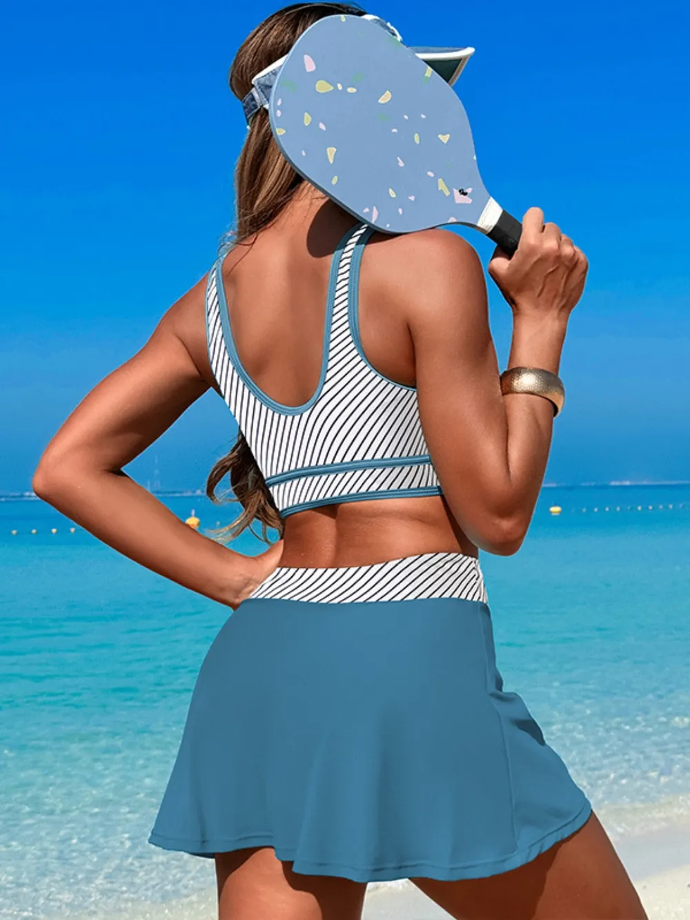 Scoop Neck Top and Skort Swim Set, image 4
