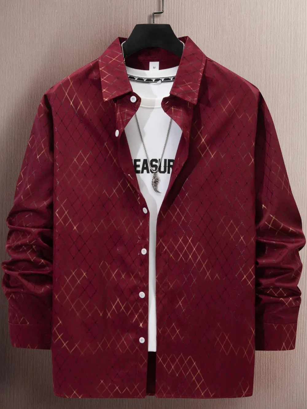 Men's Full Size Button Up Long Sleeve Shirt Plus Size, image 7