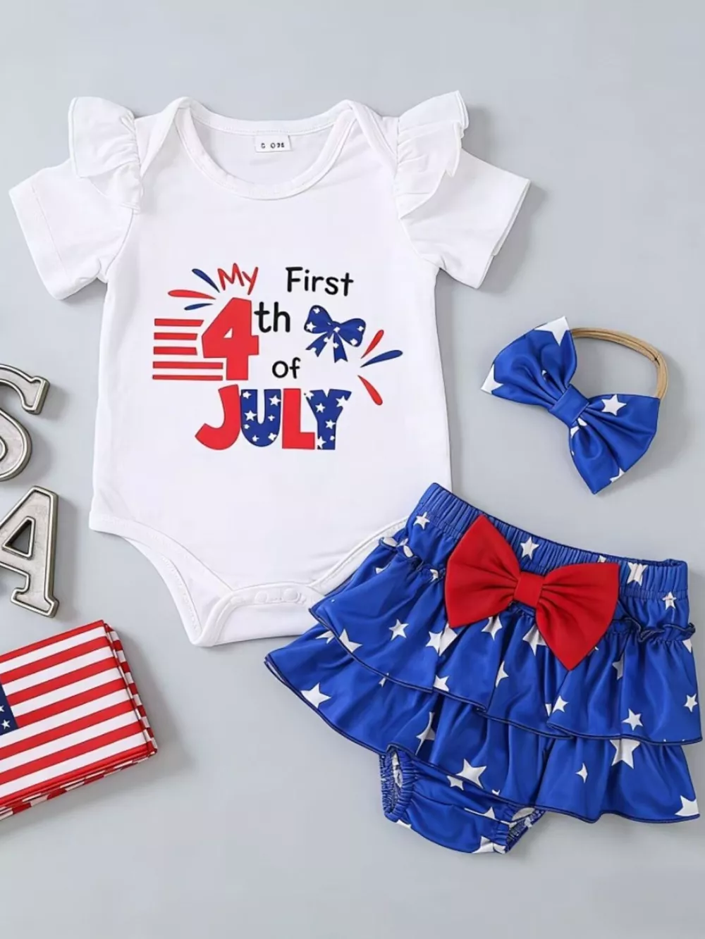 Children's Patriotic Print Three-Piece Set, image 7