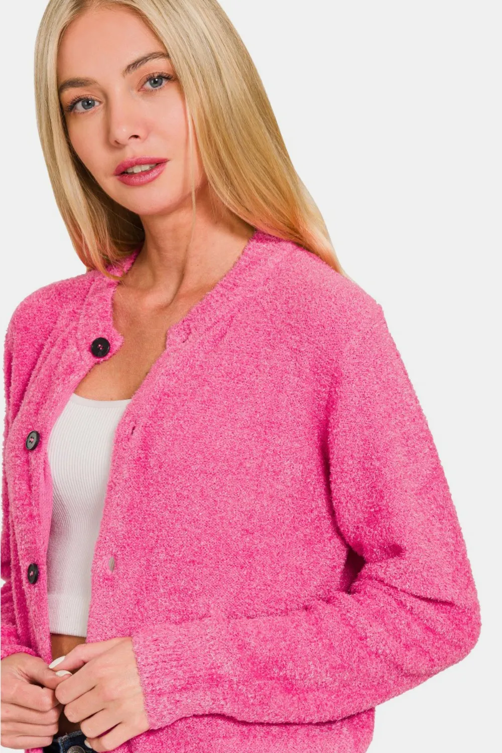 Button Down Long Sleeve Sweater Cardigan, image 2