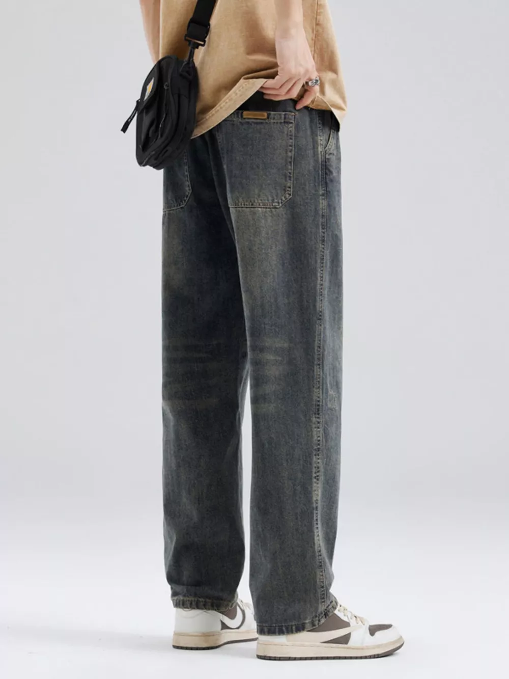 Men's Full Size Washed Relaxed Fit Jeans Plus Size, image 6
