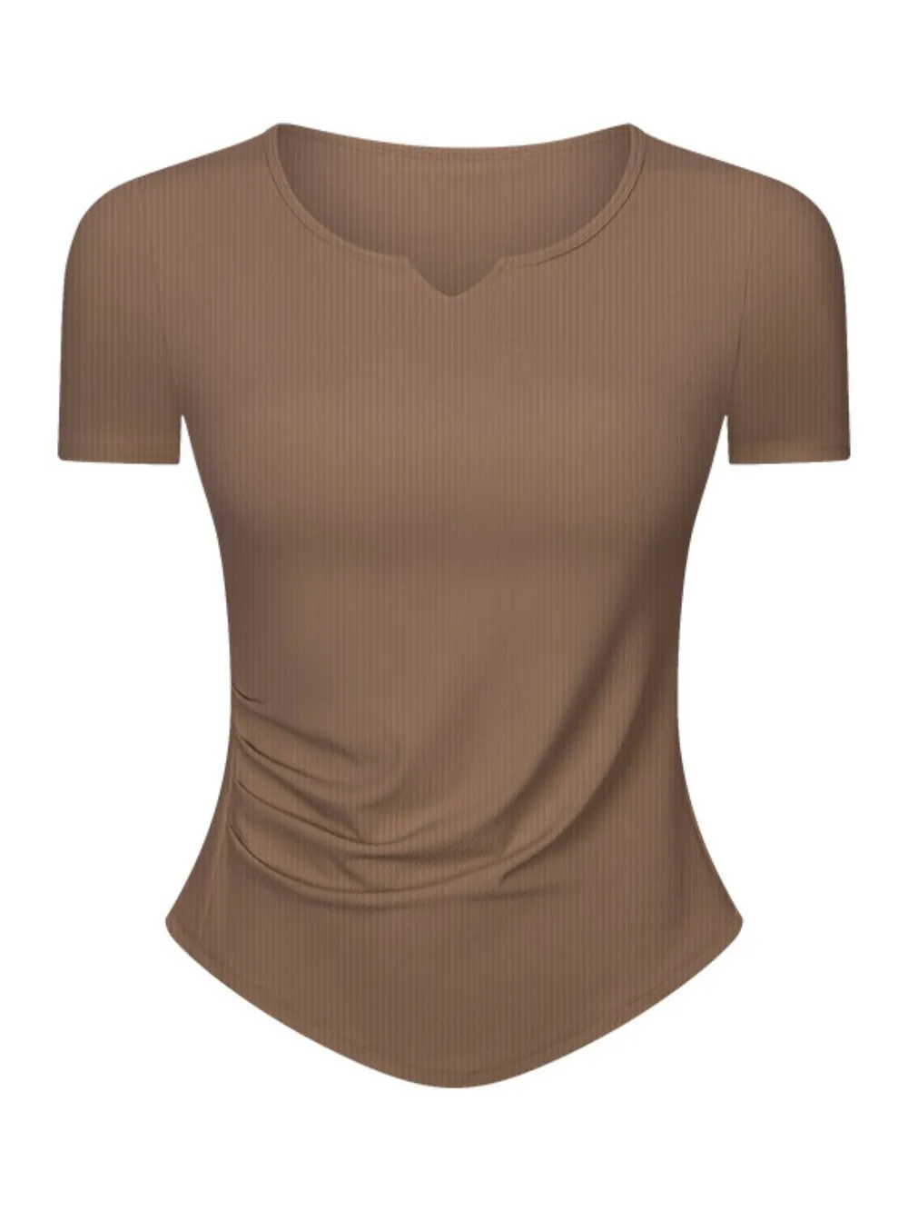 Notched Short Sleeve Active T-Shirt, image 2