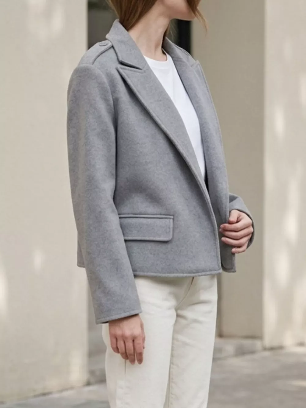 Lapel Collar Cropped Outerwear, image 11