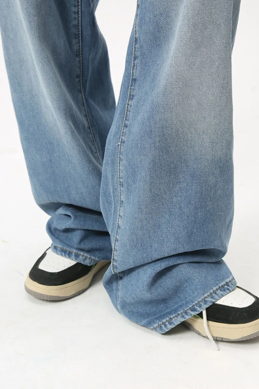 Men's Washed Straight Jeans, image 4