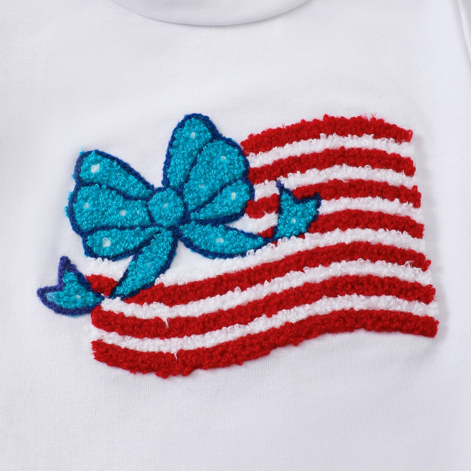 Children's American Flag Bow Tee and Tulle Skirt Set, image 4