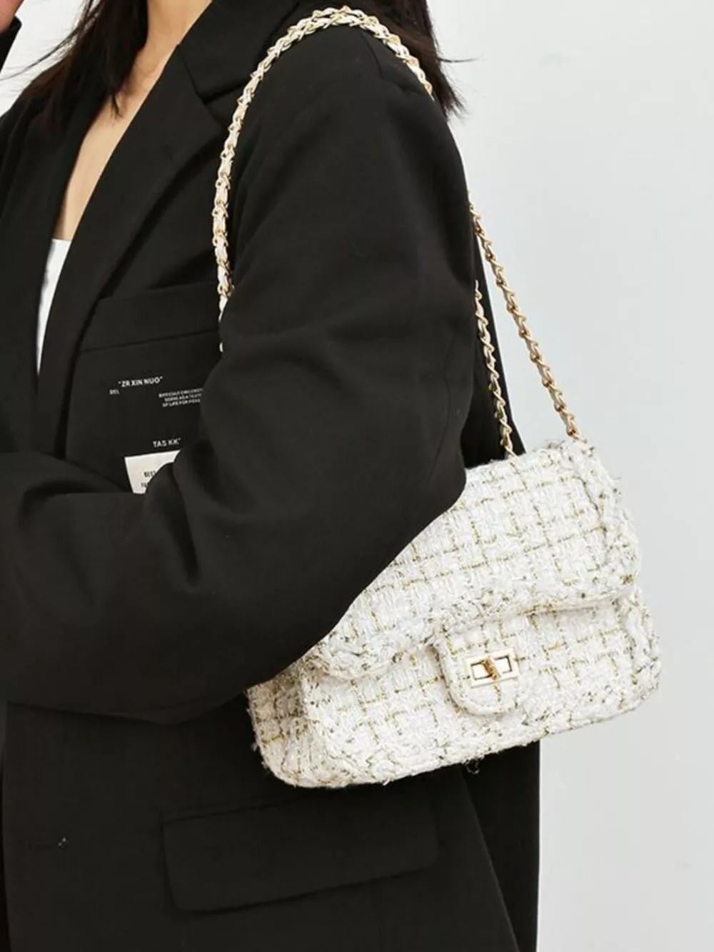 Tweed Chain Shoulder Bag, image 8