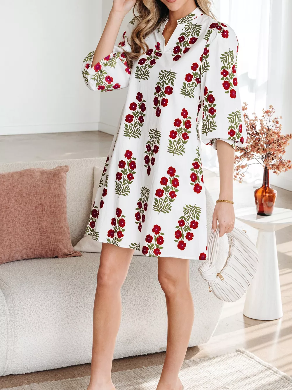 Floral Print Casual Mini Dress, image 2