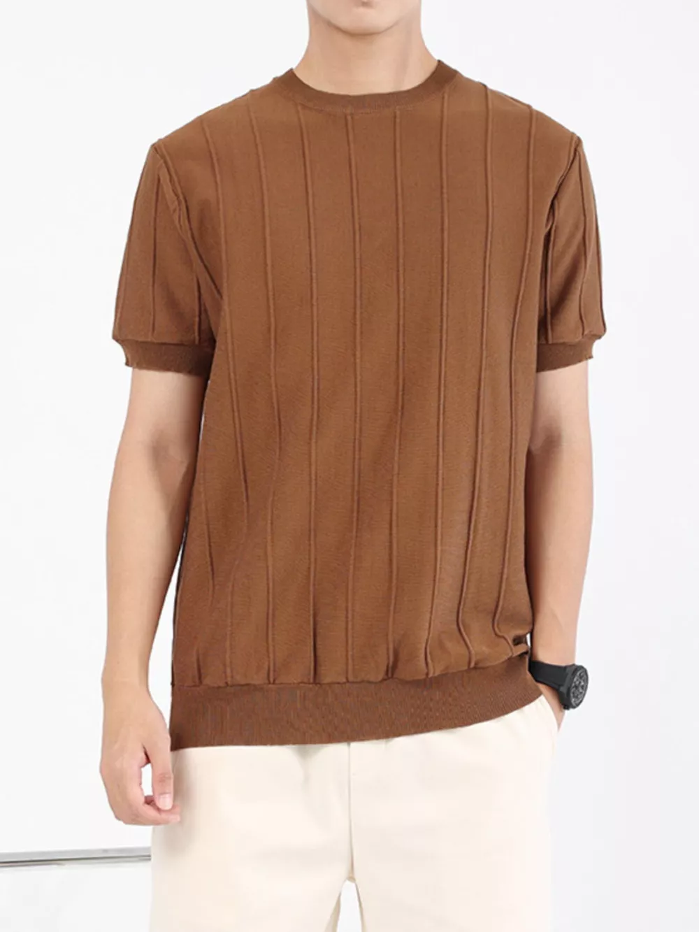 Men's Plus Size Textured Short Sleeve T-Shirt, image 7