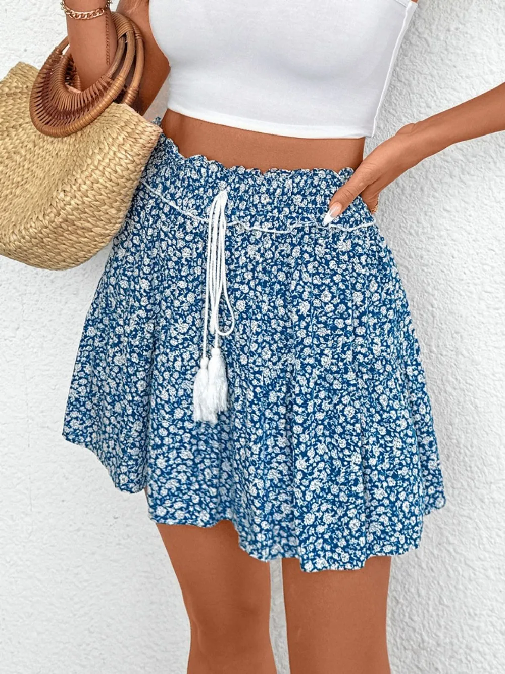 Tassel Floral Mini Skirt, image 3