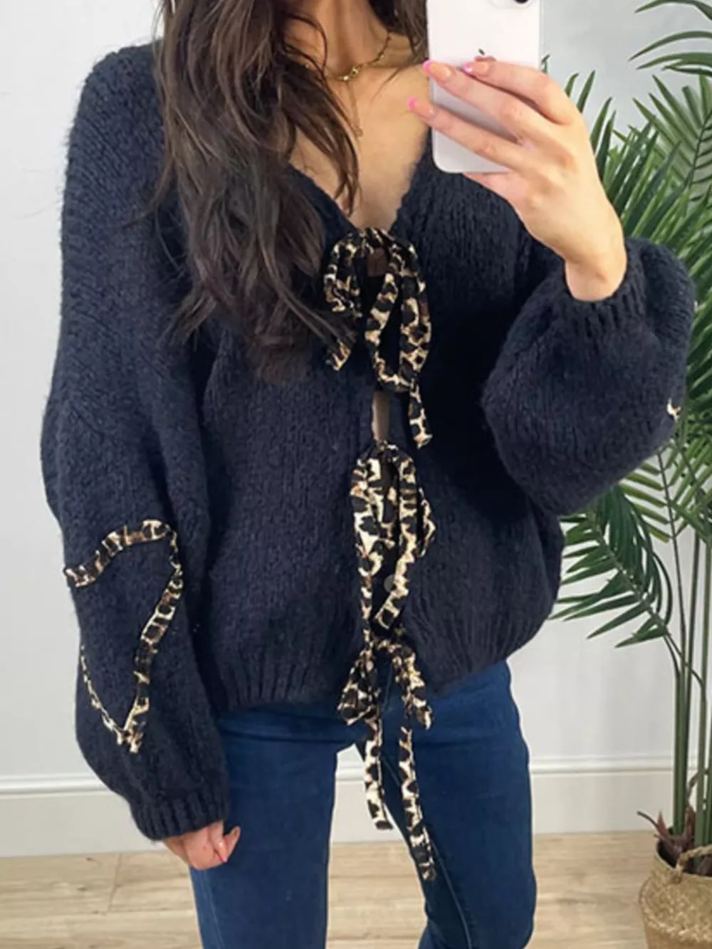 Tie Front Long Sleeve Sweater, image 17