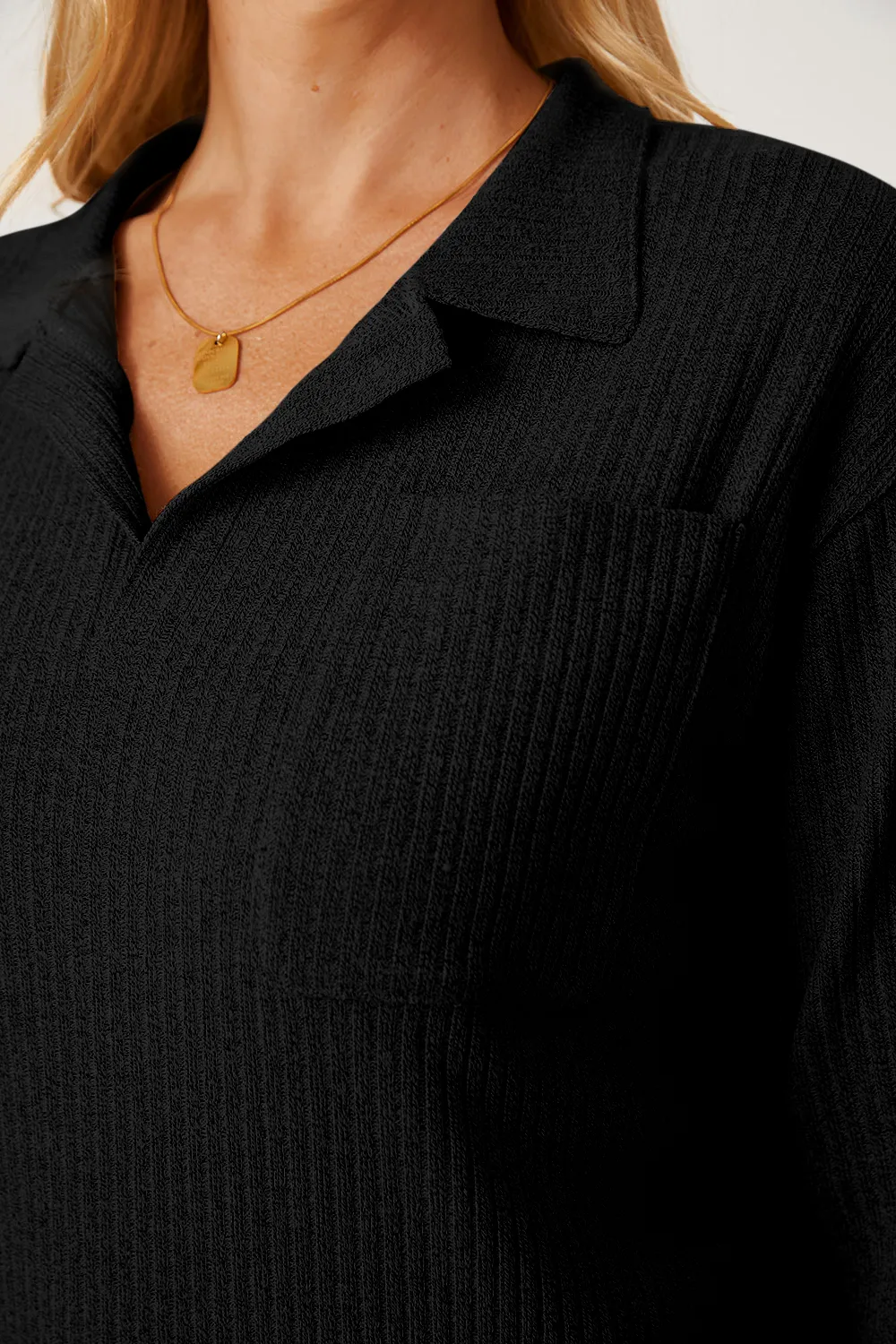 Collared Neck Dropped Shoulder T-Shirt, image 12