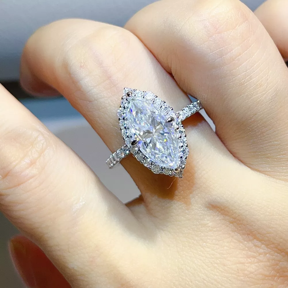 3 Carat 925 Sterling Silver Moissanite Ring