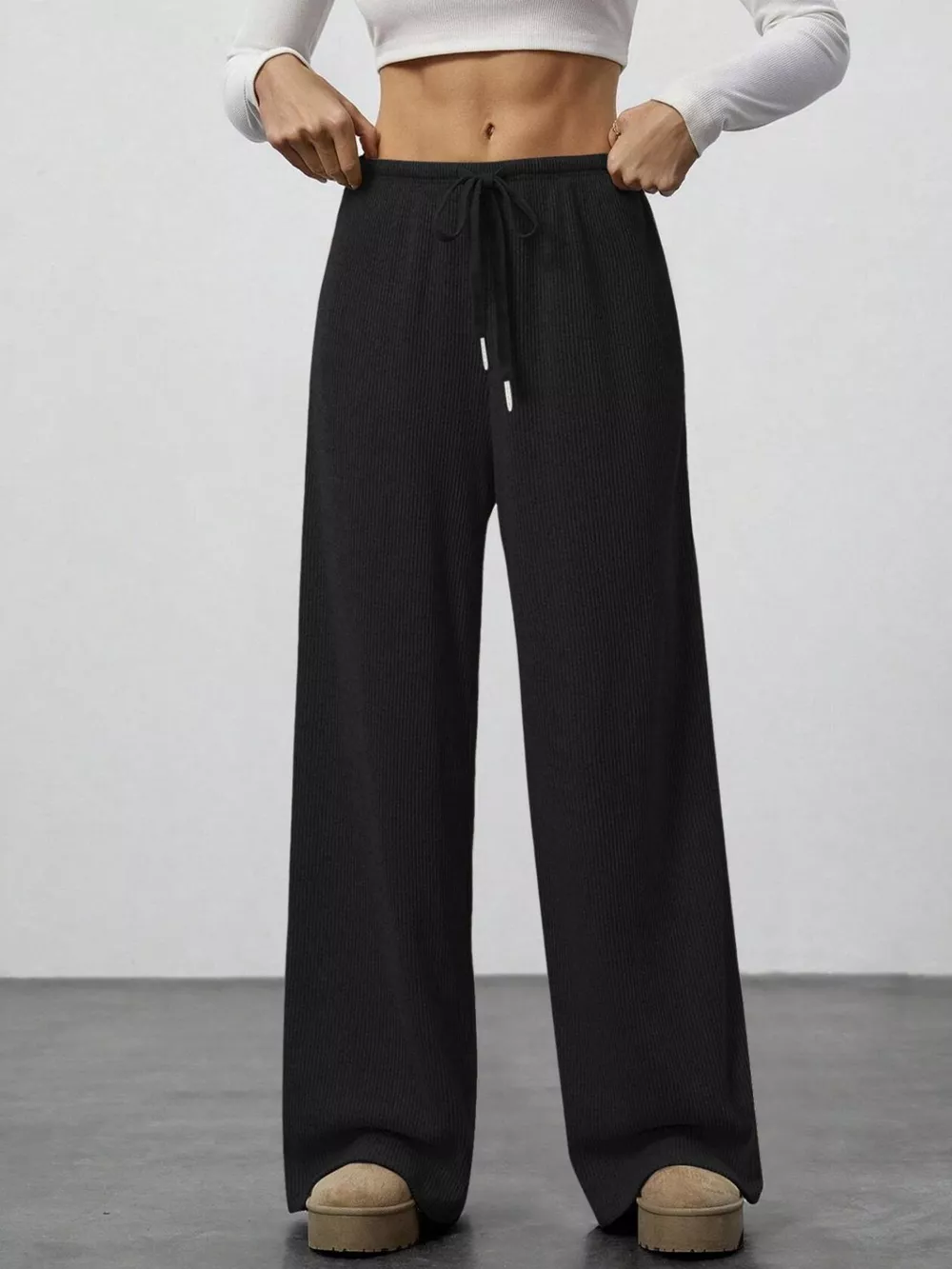Relaxed Fit Drawstring Pants, image 2