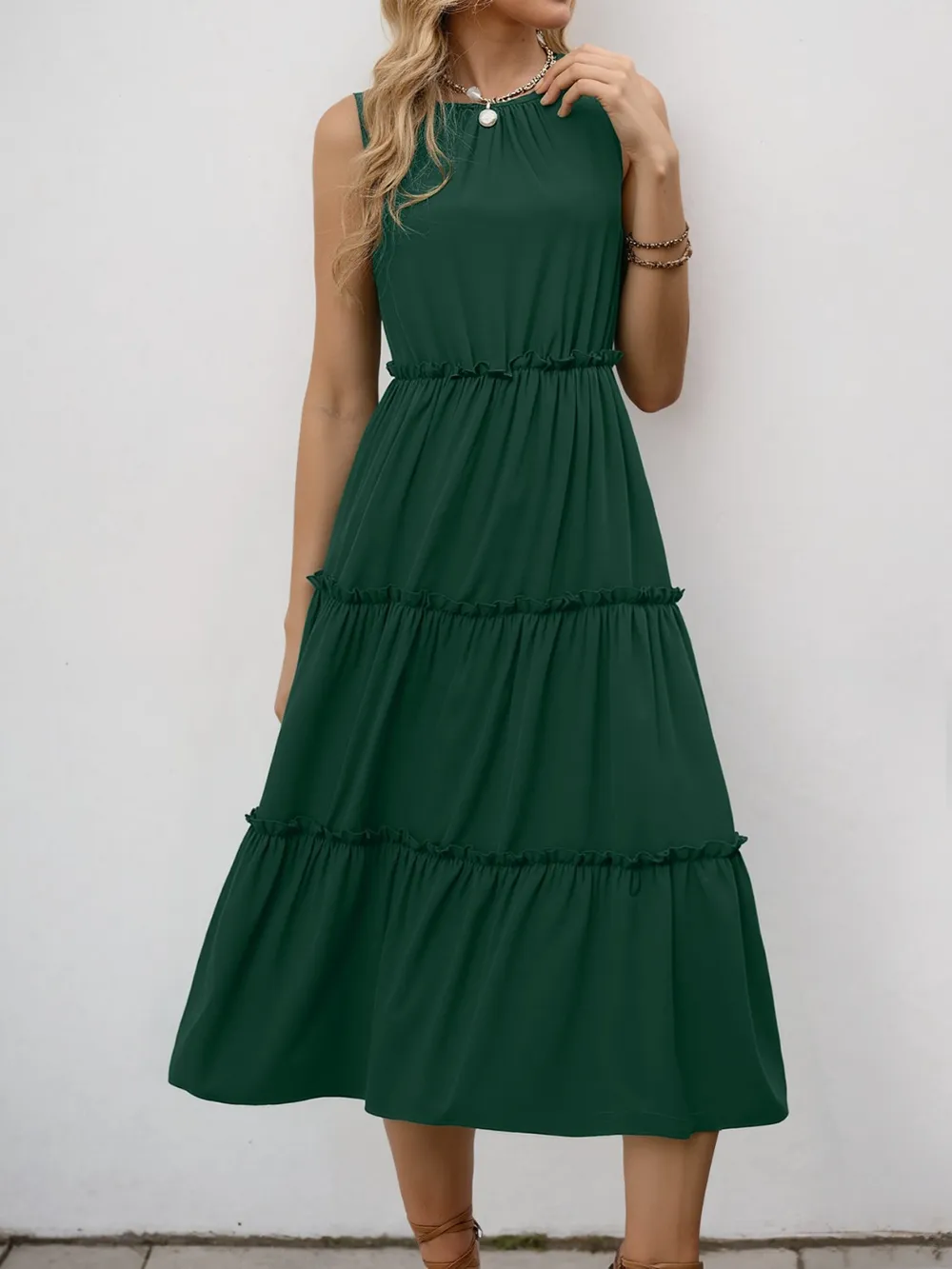 Frill Tiered Midi Dress, image 4