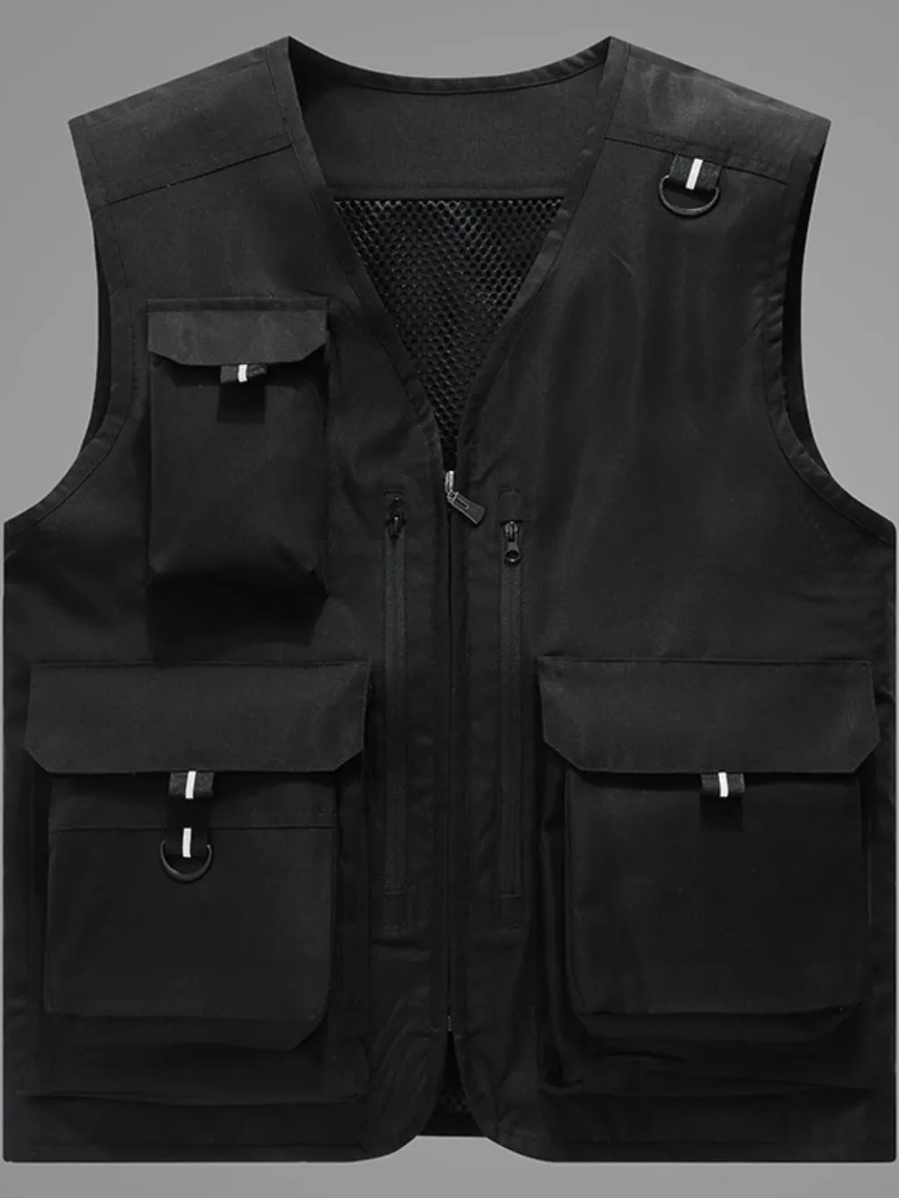Men's Plus Size Zip Up V-Neck Vest