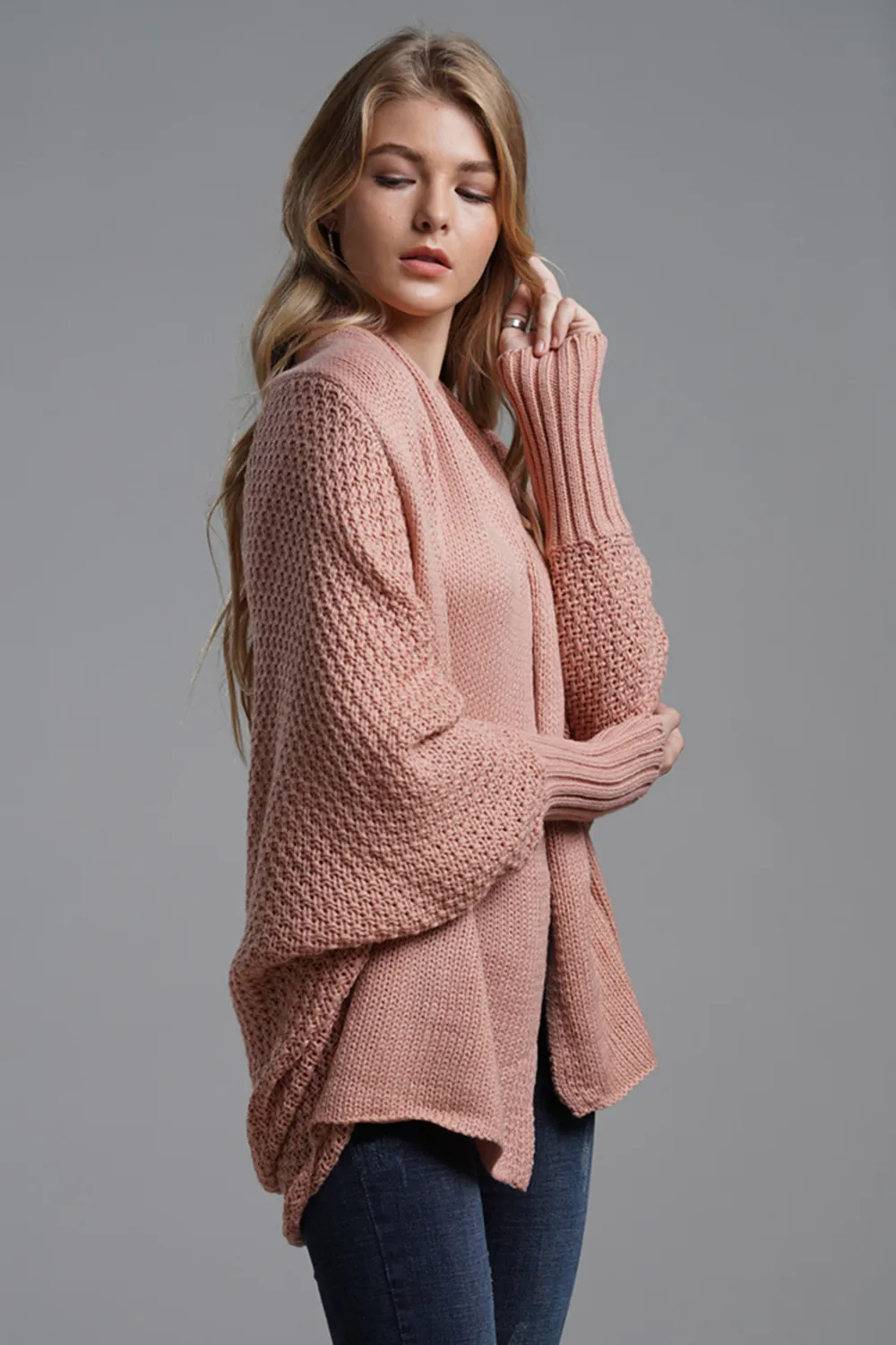 Open Front Batwing Sleeve Cardigan, image 14
