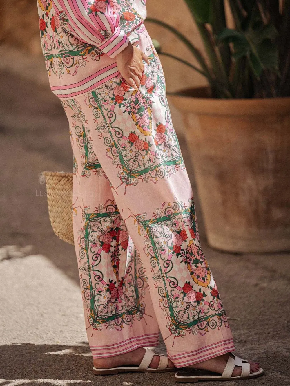 Printed Button Up Shirt and Pants Set, image 5