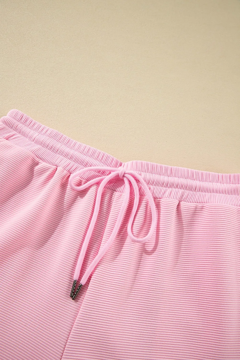Textured Ruffled Sleeve Zipped Top and Wide Leg Pants Set, image 2