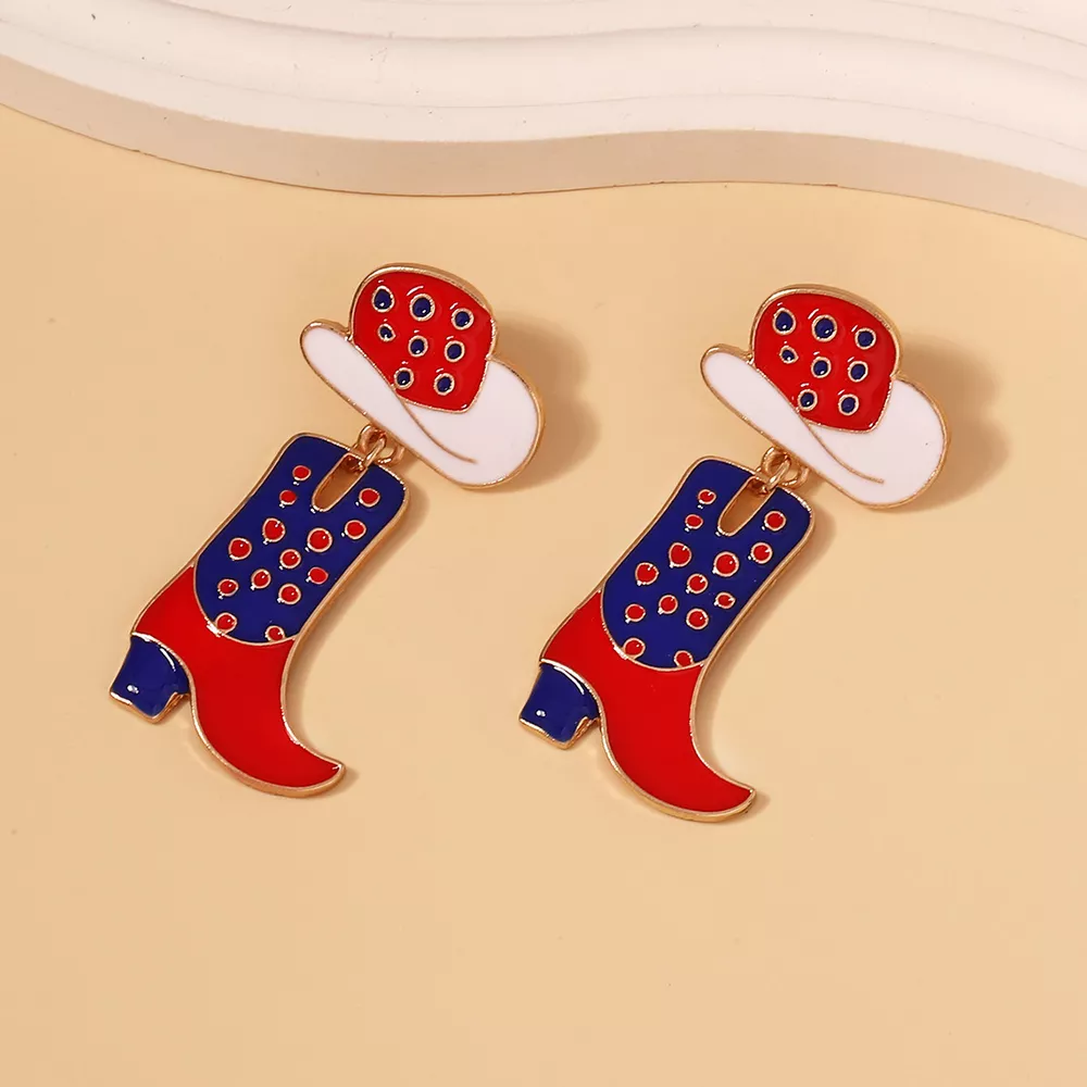 Cowgirl Boot and Hat Dangle Earrings