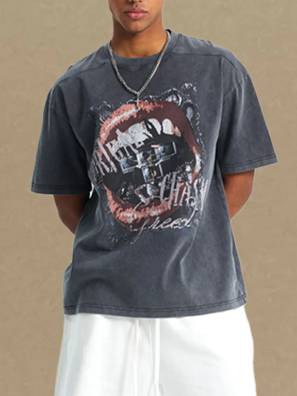 Men's Graphic Round Neck Half Sleeve T-Shirt, image 2