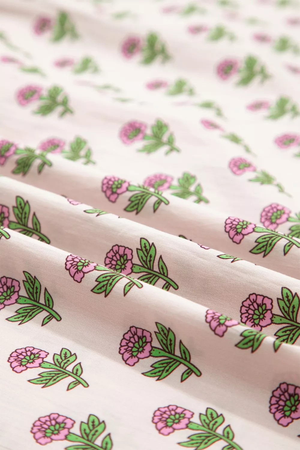 Floral Print V Neck Scallop Trim Button Front Short Sleeve Dress, image 13