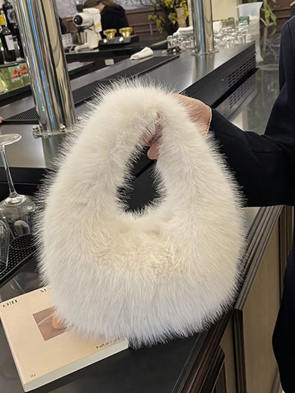 Fluffy Solid Color Handbag, image 10