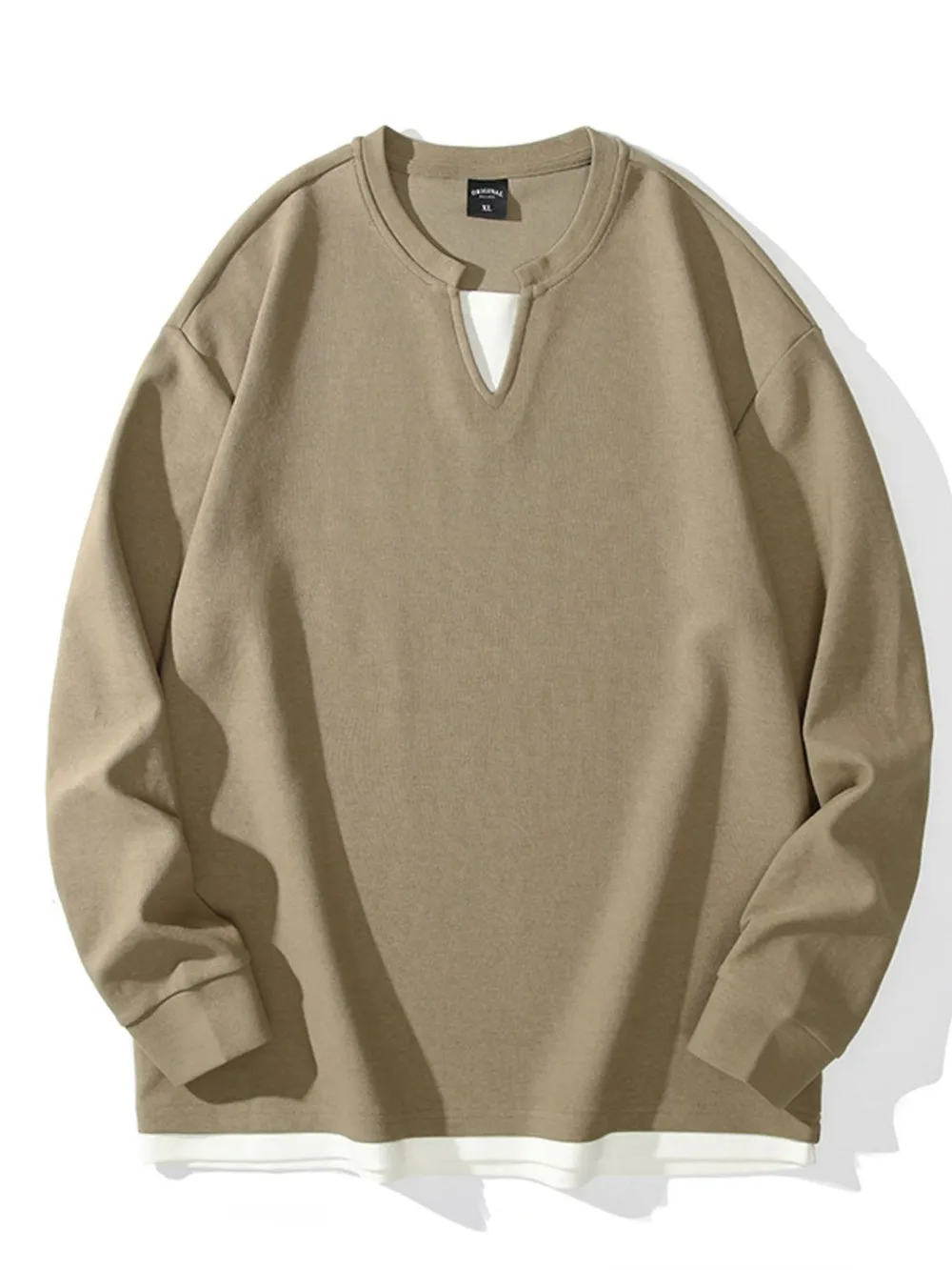 Men's Plus Size Drop Shoulder Long Sleeve Sweatshirt, image 2