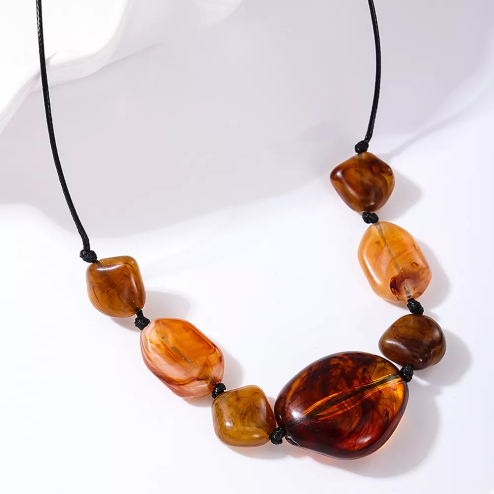 Acrylic Beaded Statement Necklace, image 3