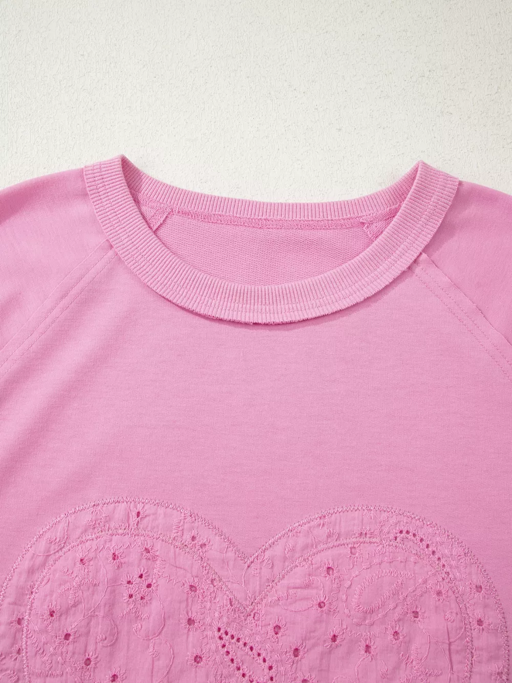 Heart Pattern Long Sleeve Patchwork Top, image 2