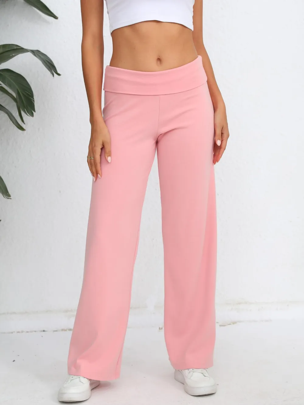 Elastic Waist Wide Leg Pants, image 11