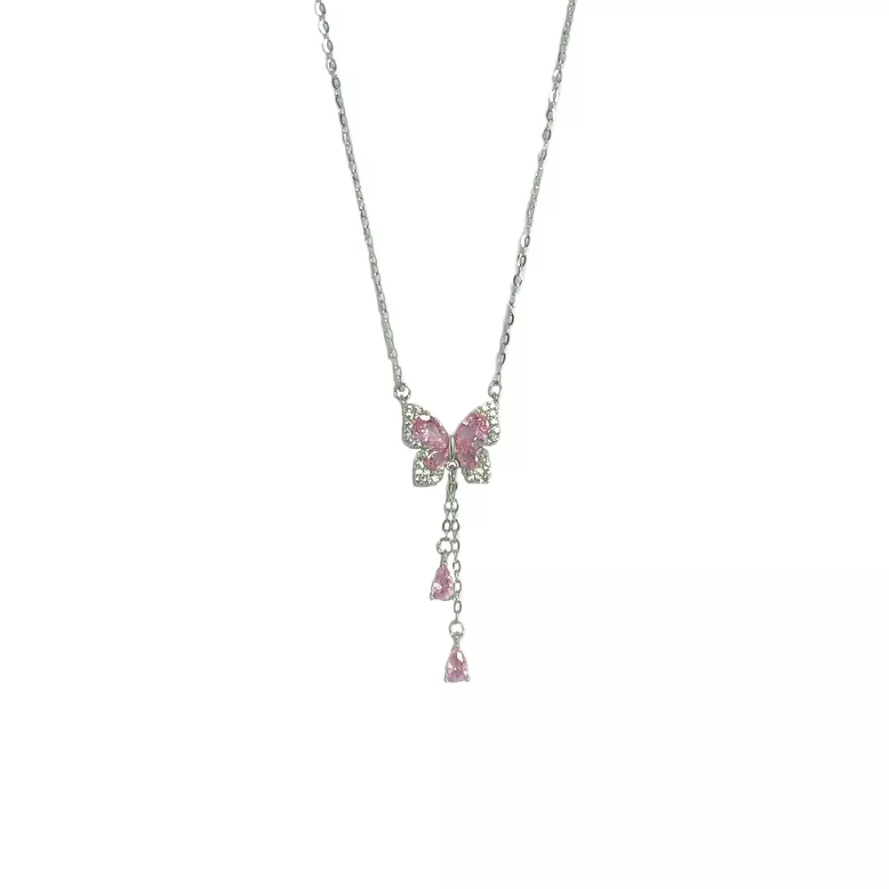 925 Sterling Silver Butterfly Necklace, image 2