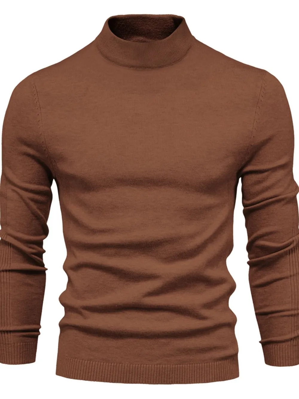 Men's Mock Neck Long Sleeve Sweater, image 12