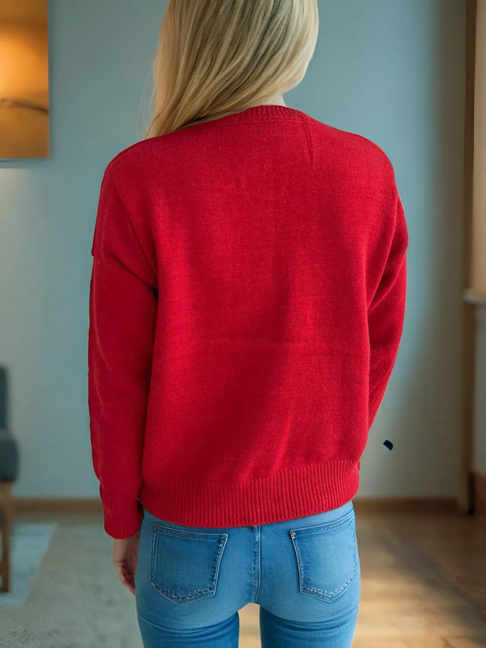 Button Up Round Neck Long Sleeve Cardigan, image 12