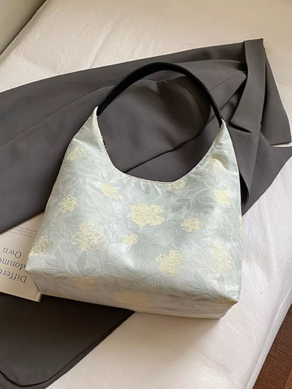 Floral Pattern Hobo Shoulder Bag, image 2