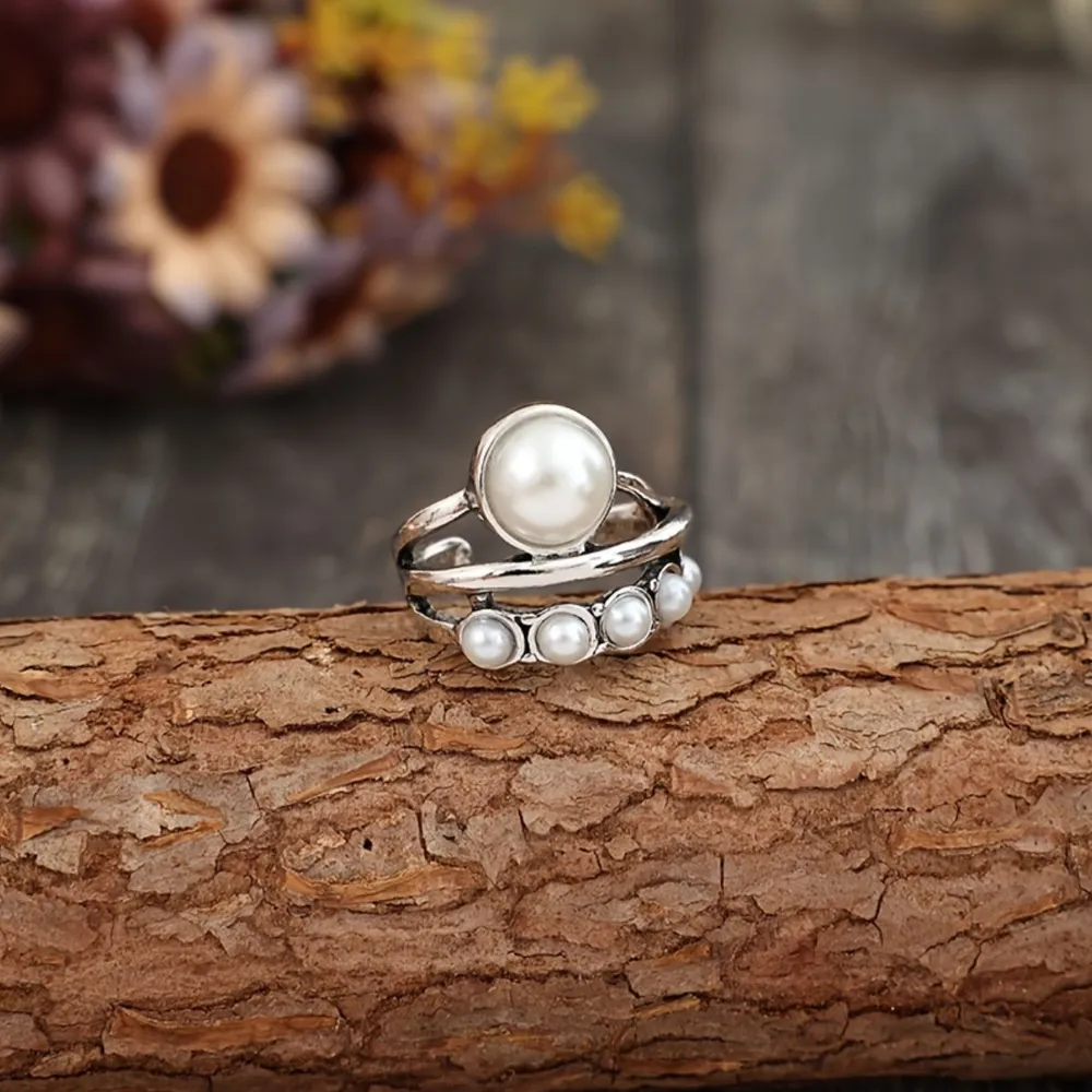 Alloy Three-Layered Open Ring, image 4