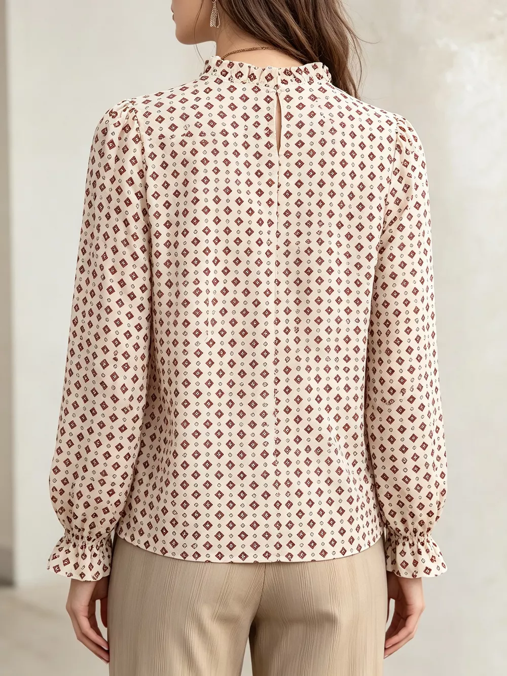 Printed Flounce Sleeve Blouse, image 11
