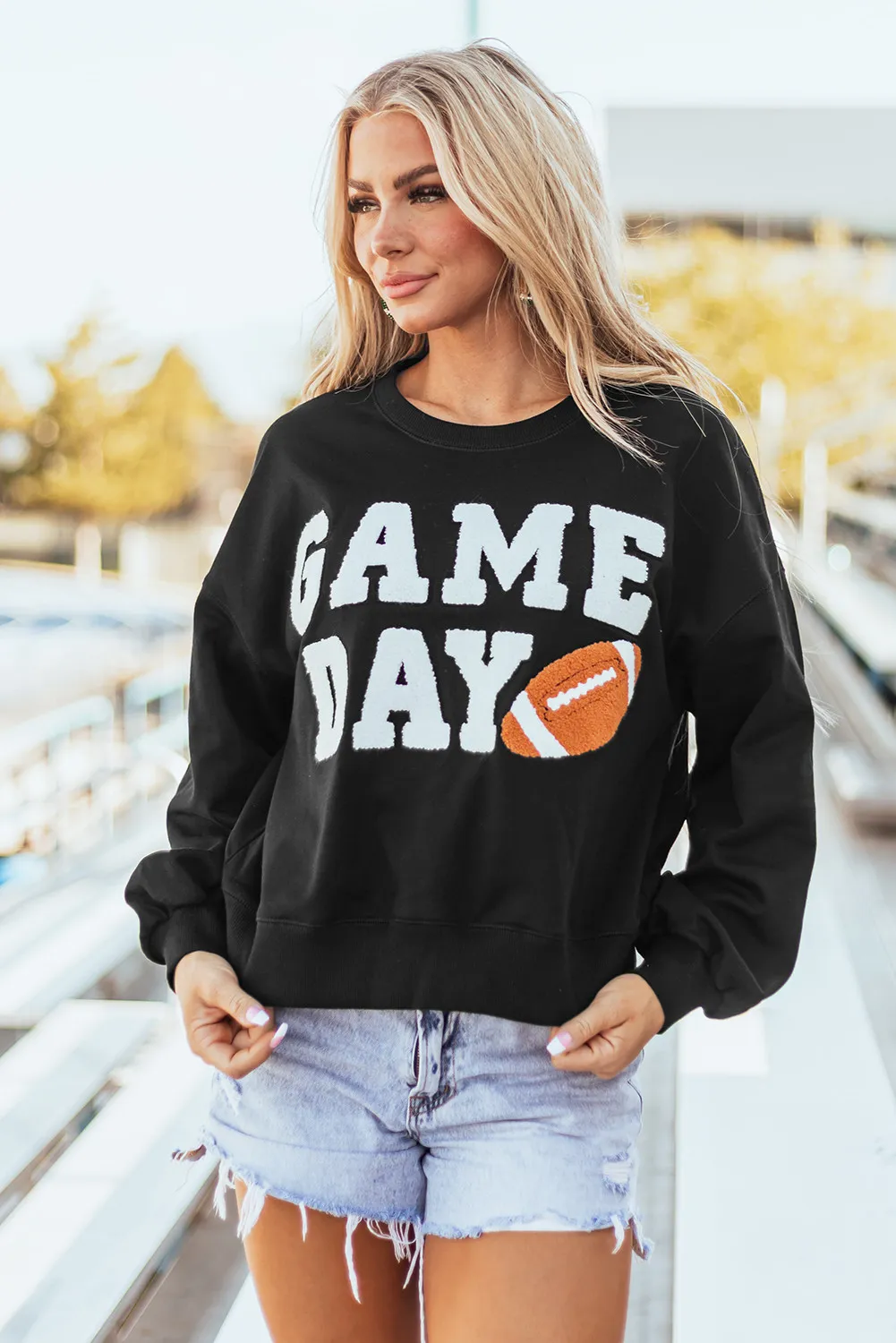 GAME DAY Round Neck Long Sleeve Sweatshirt, image 2