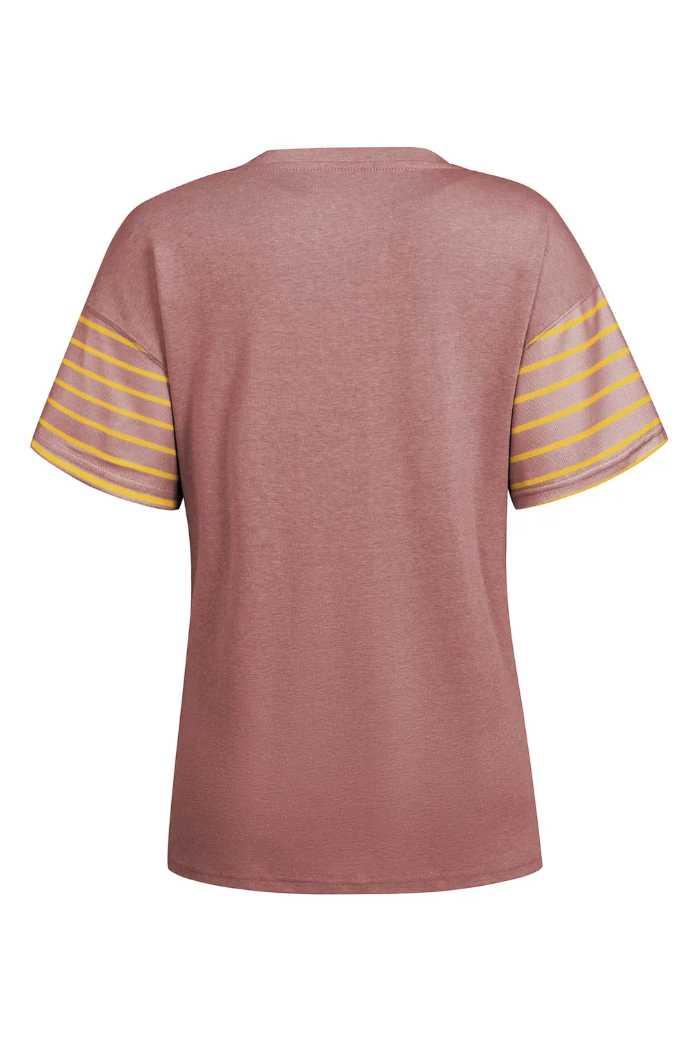 Striped Round Neck Short Sleeve T-Shirt, image 2