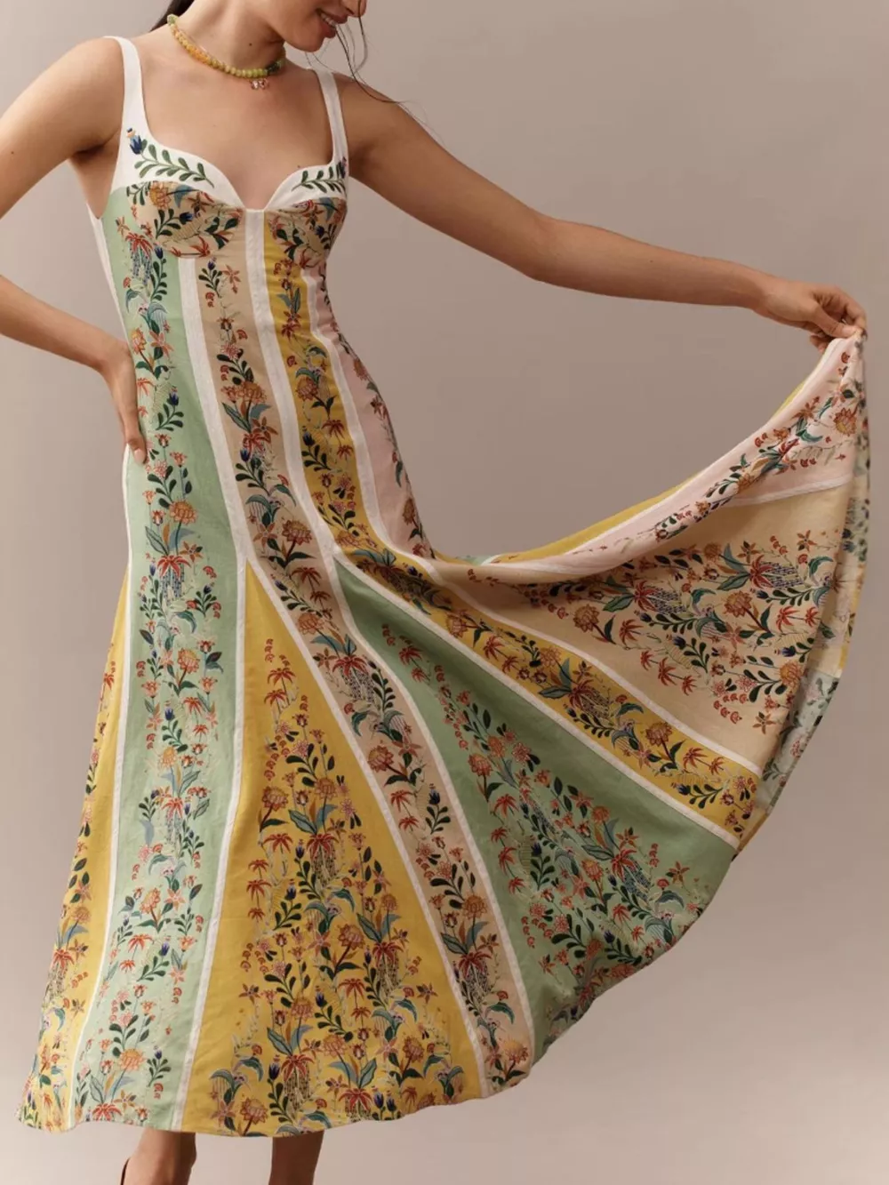 Floral Print Sweetheart Neck Maxi Dress, image 8