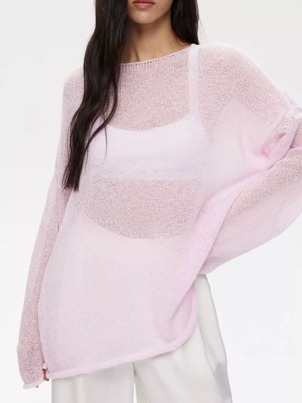 Boat Neck Dropped Shoulder Sweater, image 2