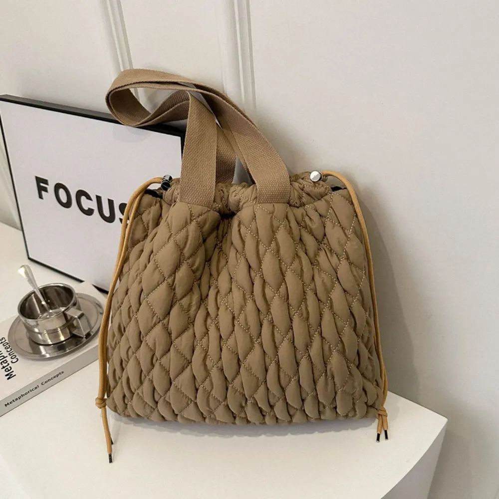 Drawstring Bubble Texture Tote Bag, image 2