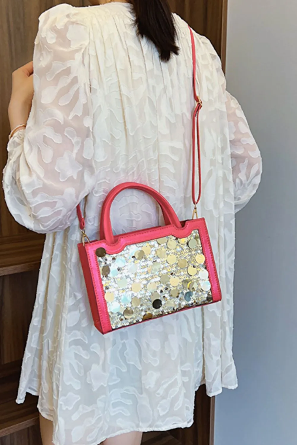 PU Leather Sequin Handbag, image 6