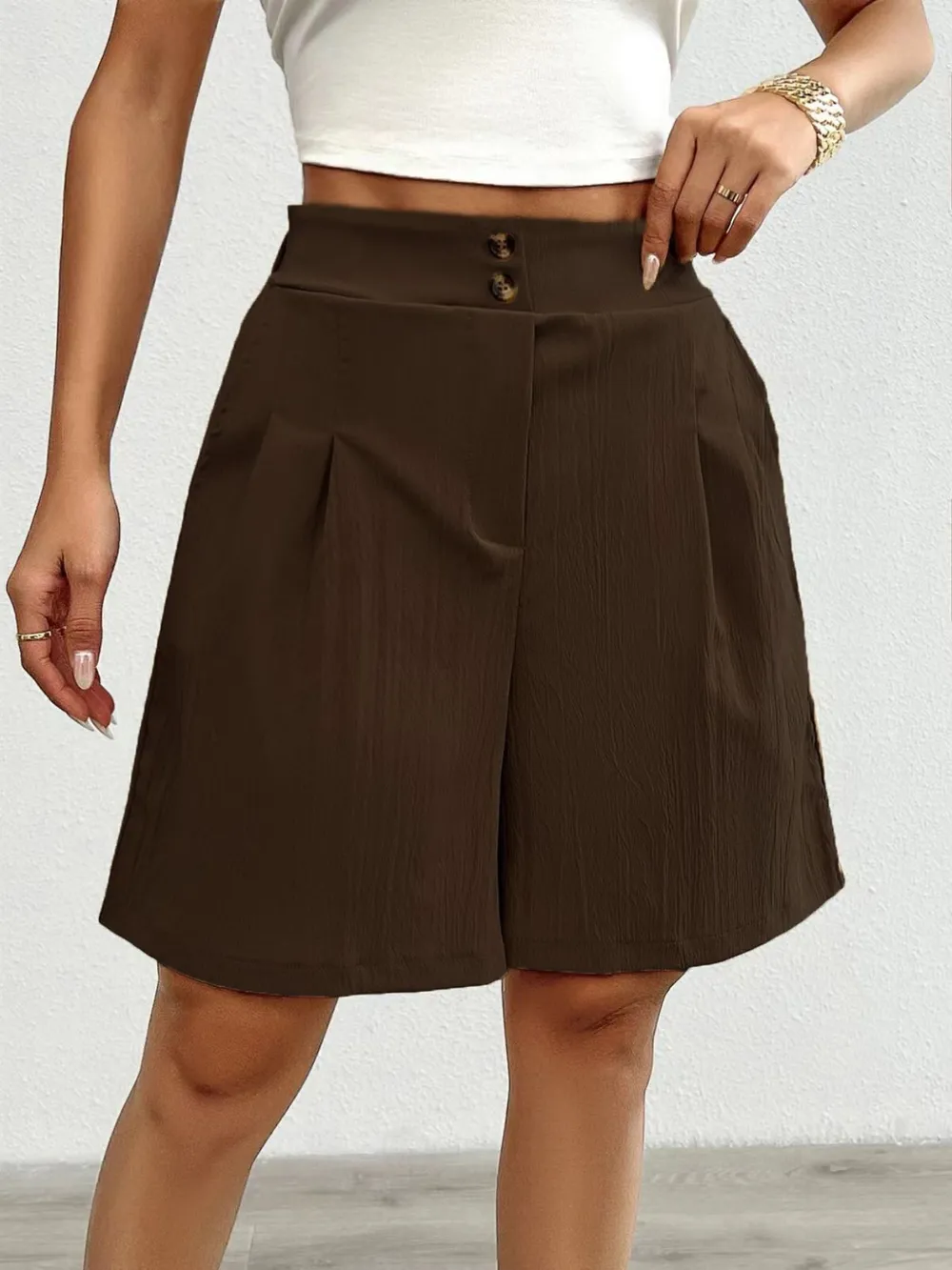 High-Waisted Pleated Shorts, image 28